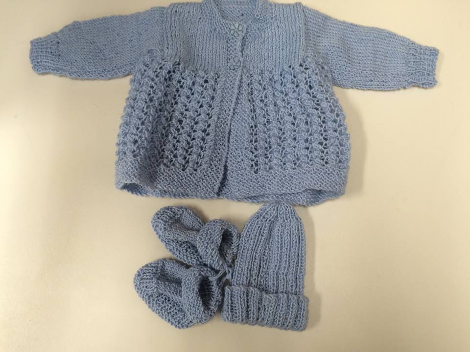 Wellington Trust Shop Knitting - blue set
